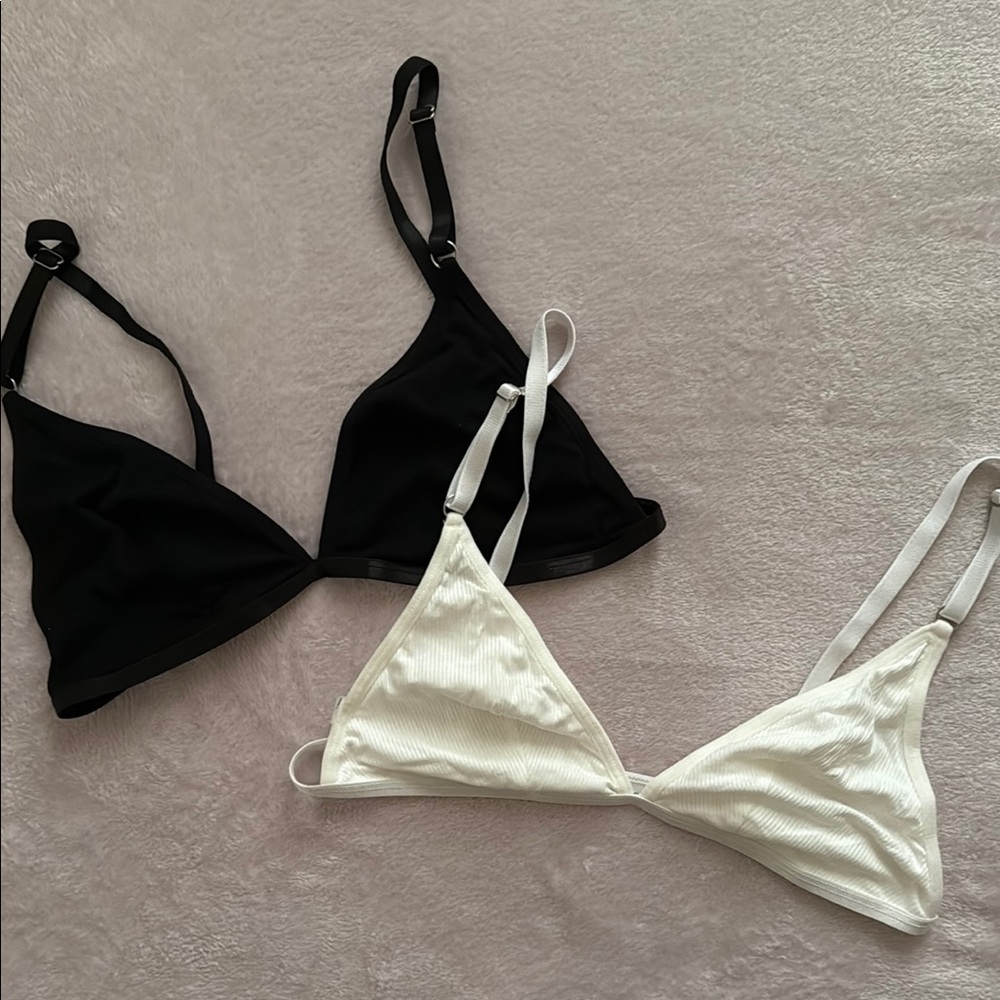 SHEIN Black and White Triangle Bras